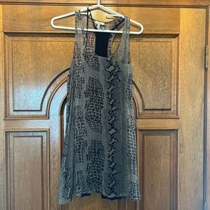 Joie Sheer Snakeskin Print Dress